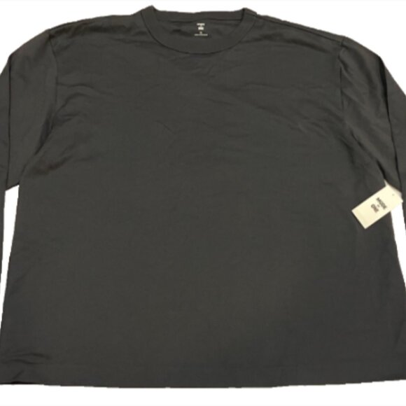 Mode of One Mens Liberty Long Sleeve Relaxed Fit Tshirt Ebony Grey XL - Picture 4 of 8